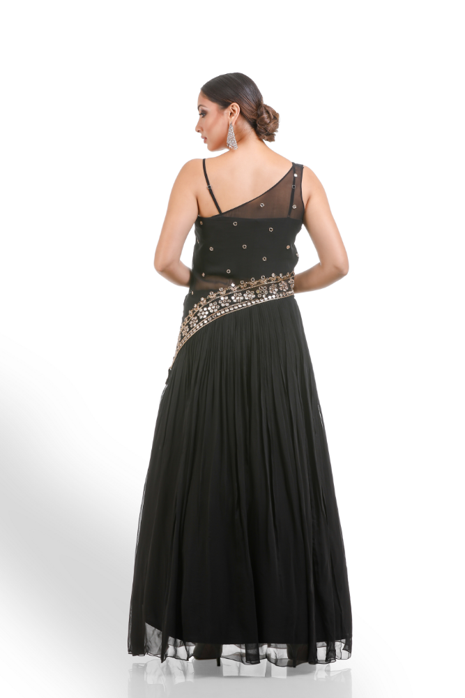Black LehengaCholi With Cape